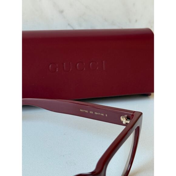 NEW Gucci GG1715O Burgundy Cat Eye Eyeglasses Frames - Picture 5 of 7